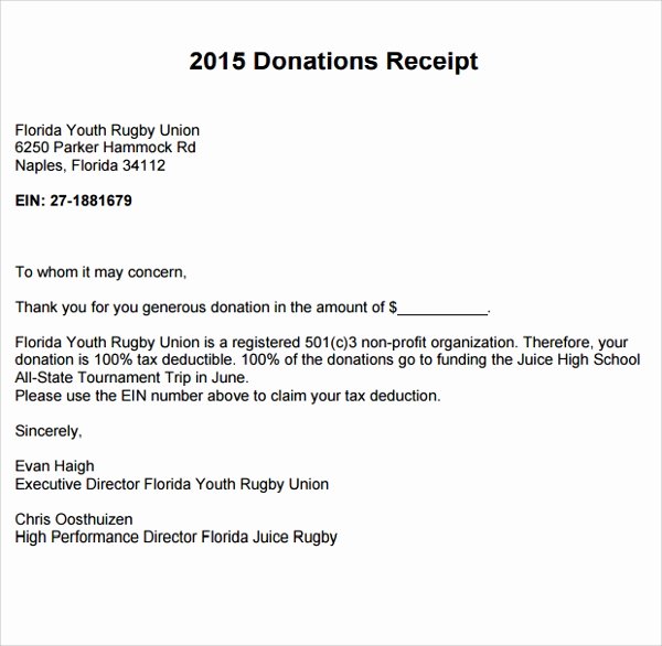Nonprofit Donation Receipt Template Elegant 10 Fundraiser Receipt Templates