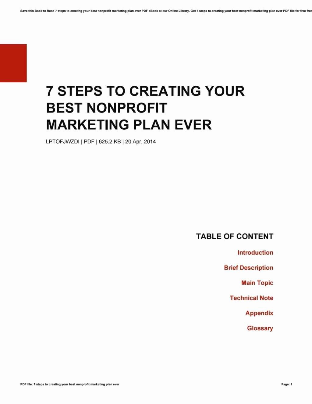 Nonprofit Marketing Plan Template Best Of Fresh Sample Strategic Plan Nonprofit organization
