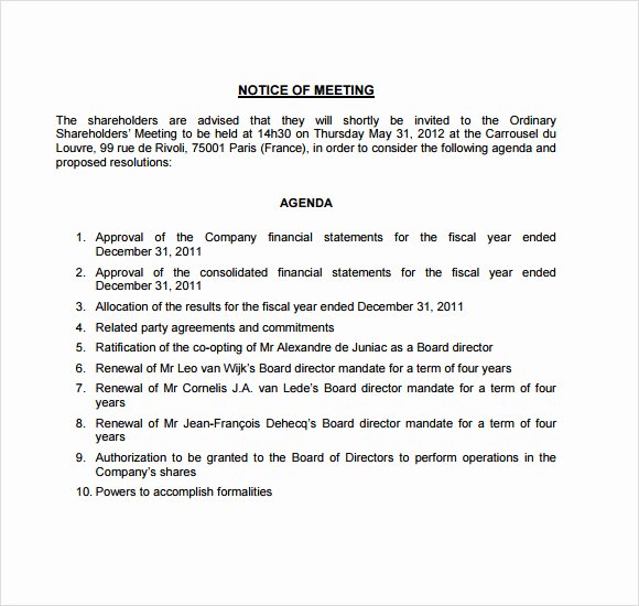 Notice Of Board Meeting Template Fresh Sample Notice for Conference