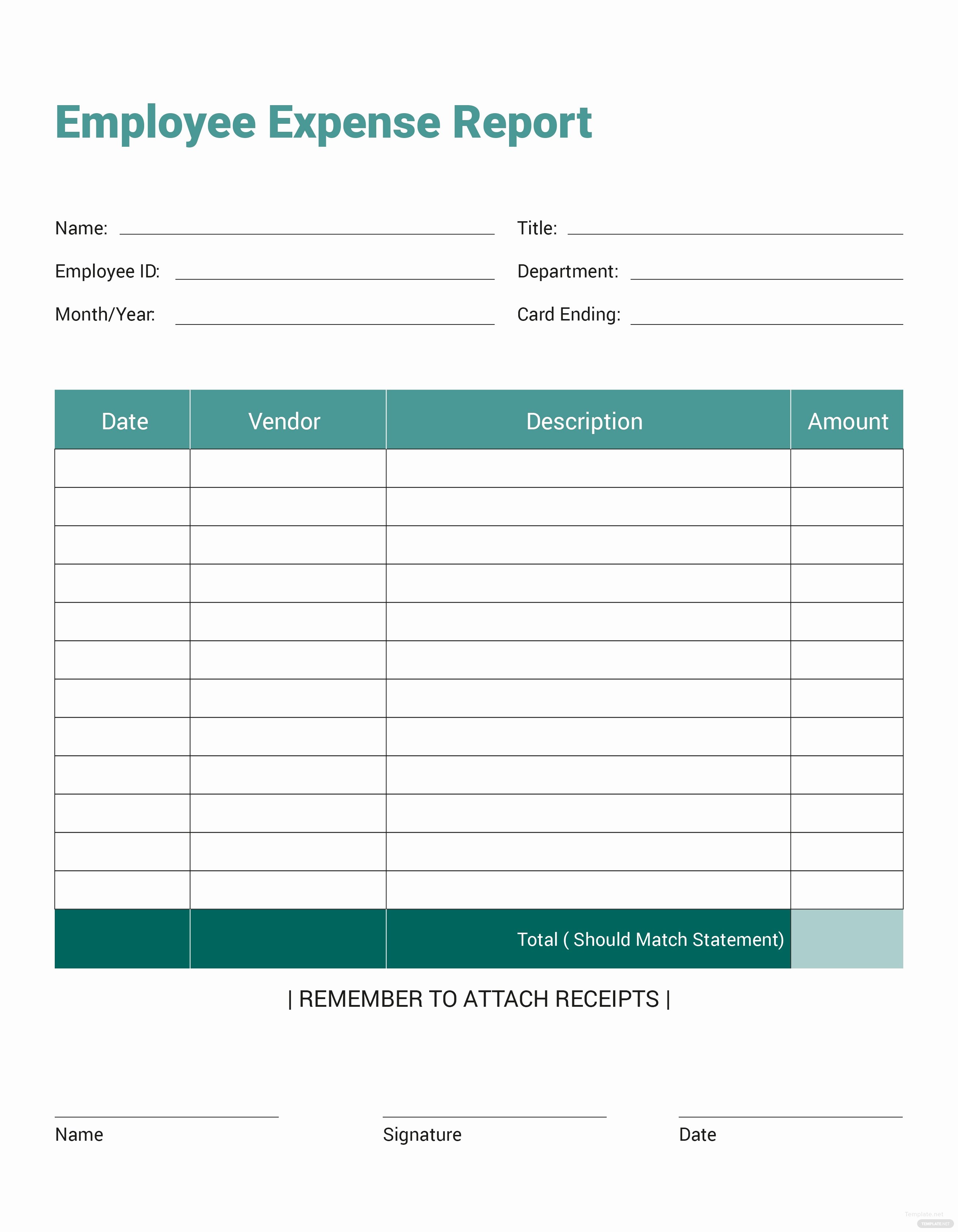 Numbers Expense Report Template Awesome Free Employee Expense Report Template In Microsoft Word