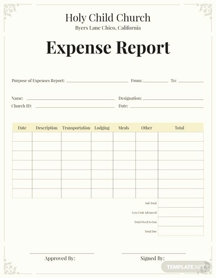 Numbers Expense Report Template Elegant Free Church Expense Report Template Download 154 Reports