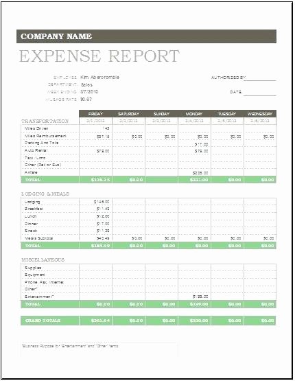 Numbers Expense Report Template New Weekly Expense Report Template Download form Pdf Sample