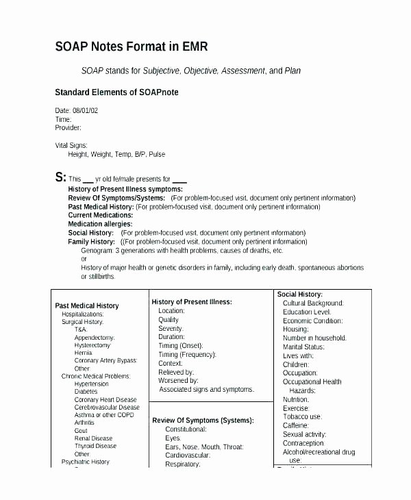 Nursing soap Note Template New Ot soap Notes Examples soap Note Example Nursing – Dh5205so