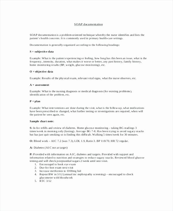 Nursing soap Note Template Unique soap Note assessment Clinical Notes Example Psychology