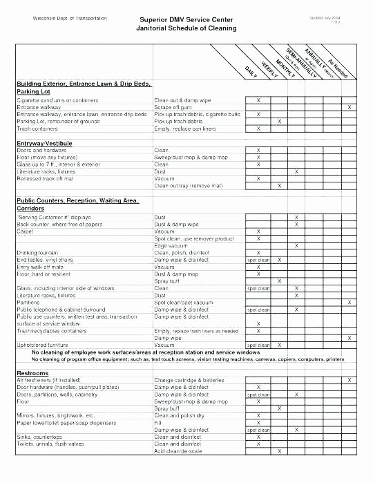 Office Cleaning Checklist Template Fresh Janitorial Checklist Template – asctech
