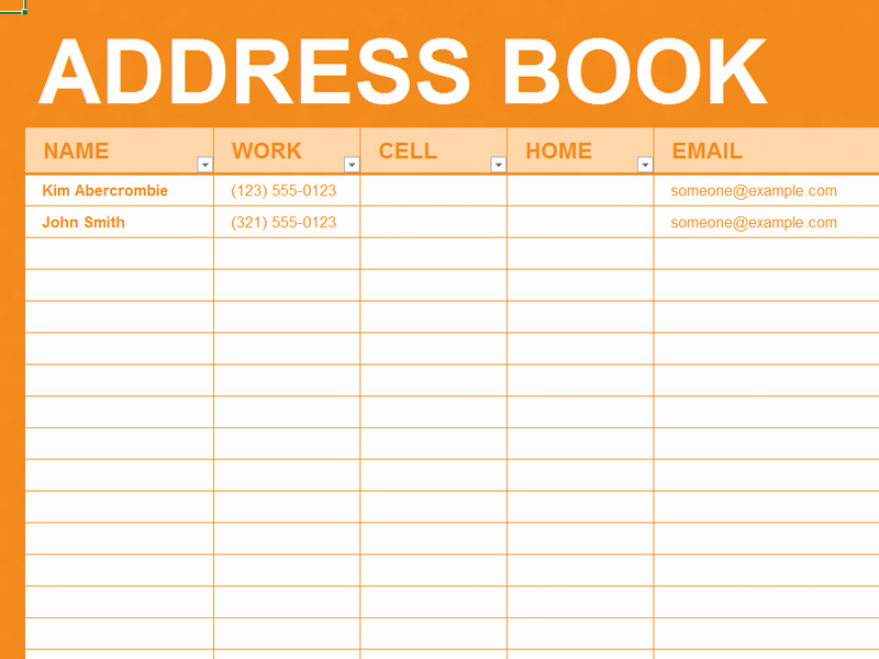 Office Phone Directory Template Awesome Free Excel Template Personal Address Book