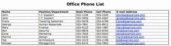 Office Phone Directory Template New Telephone List Template