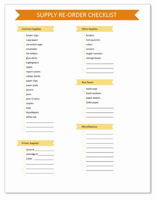 Office Supply Checklist Template Lovely Fice Supply Tip and Free Printable Checklist Template