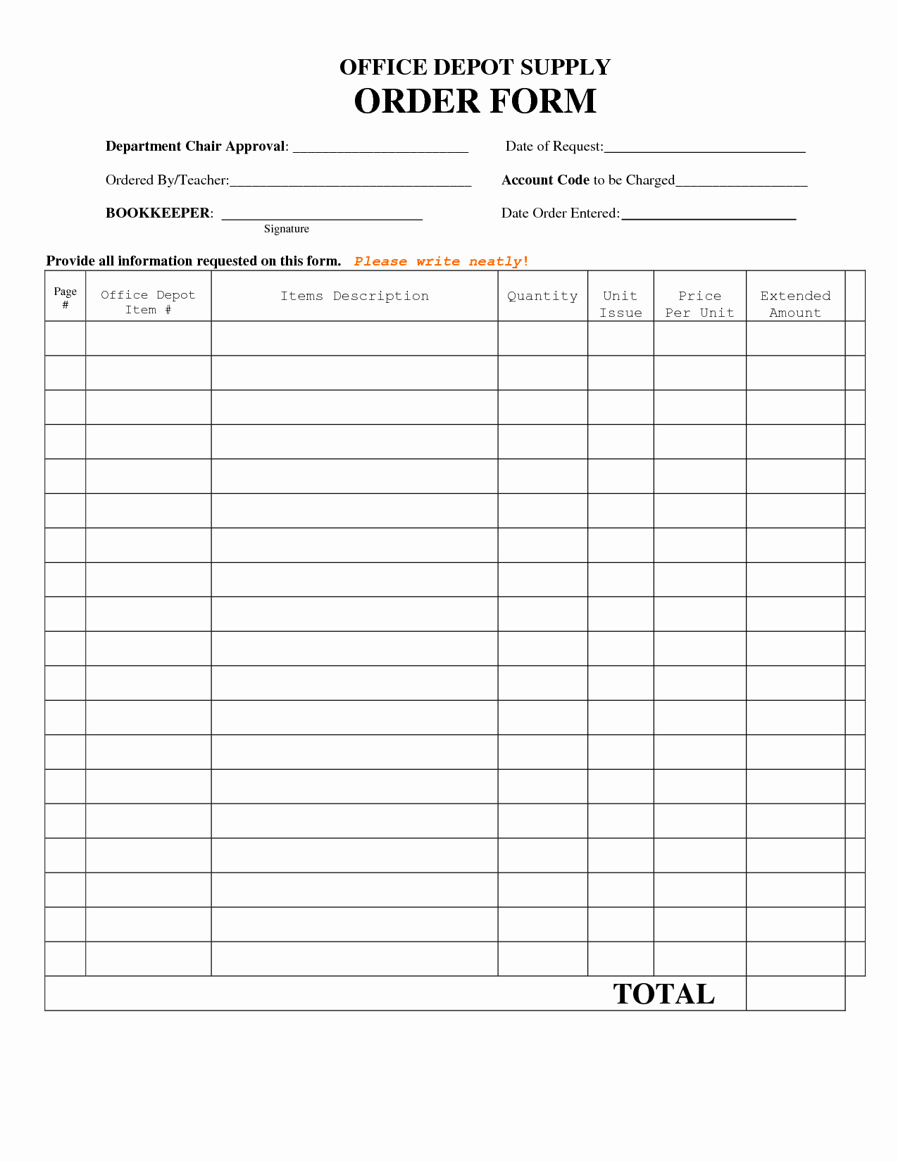 Office Supply List Template New Best S Of Standard Fice Supply order form Fice