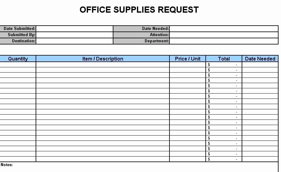 Office Supply List Template Unique Free Office Supply List Template