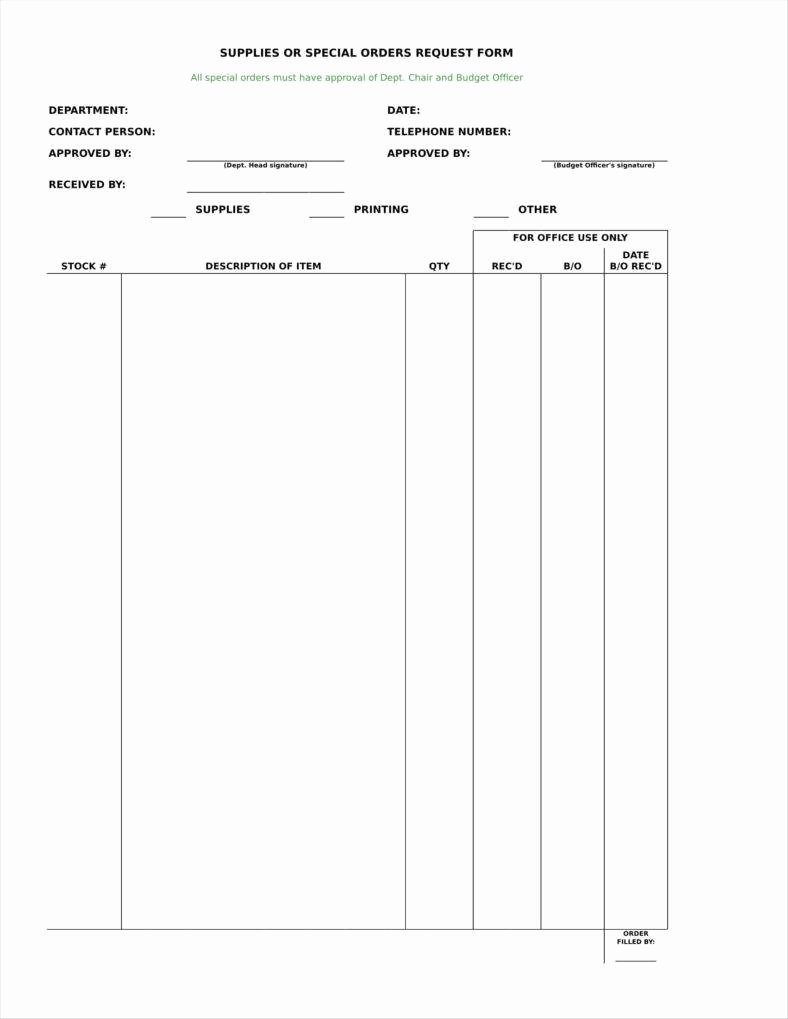 Office Supply order form Template Best Of 9 Equipment order form Templates
