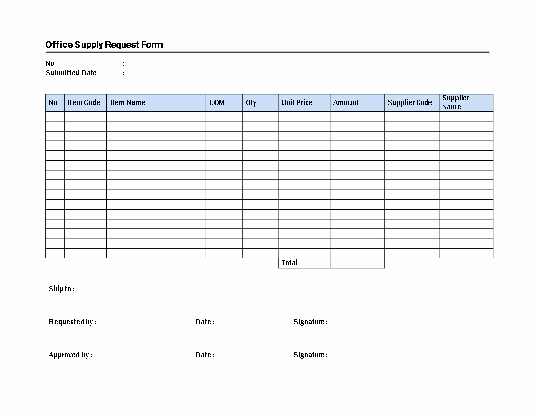 Office Supply order form Template Elegant Free Fice Supply Request Model