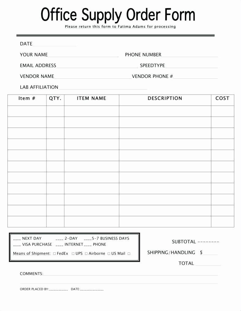 Office Supply order form Template Fresh Template Supply Request Template