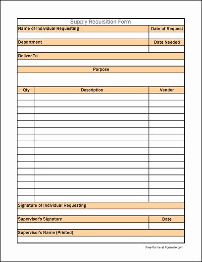 Office Supply order form Template Inspirational Free Detailed Supply Requisition From formville