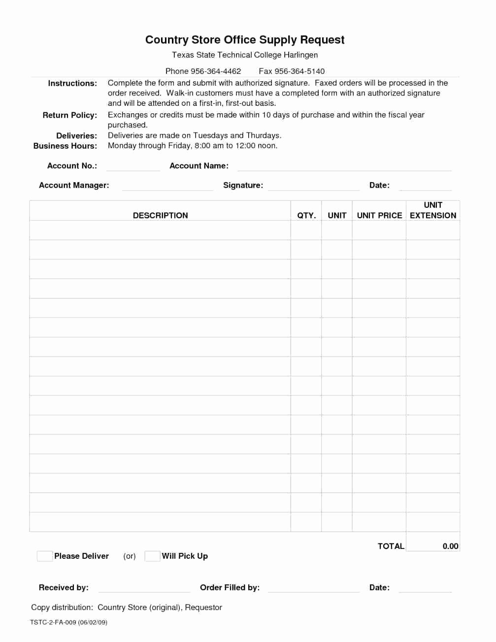 Office Supply order form Template Inspirational Template Supply Request form Template