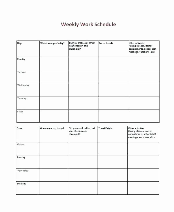 On Call Rotation Schedule Template Fresh Rotating Weekend Schedule Template