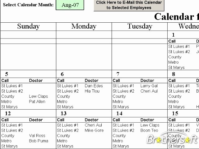 On Call Schedule Template Best Of On Call Schedule Template Excel Schedule Template for
