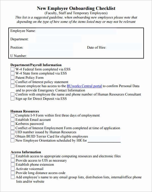 Onboarding Checklist Template Word Awesome 26 Hr Checklist Templates Free Sample Example format