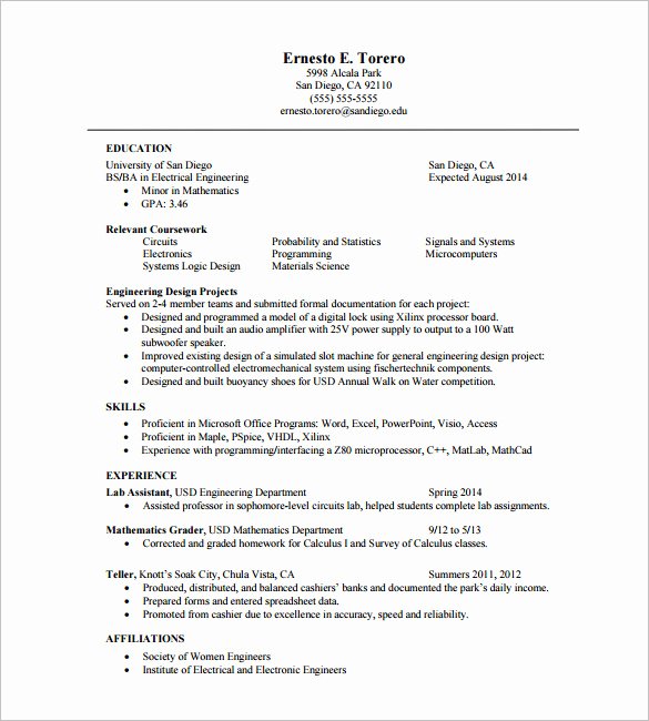 One Page Resume Template Free Unique E Page Resume Template 12 Free Word Excel Pdf