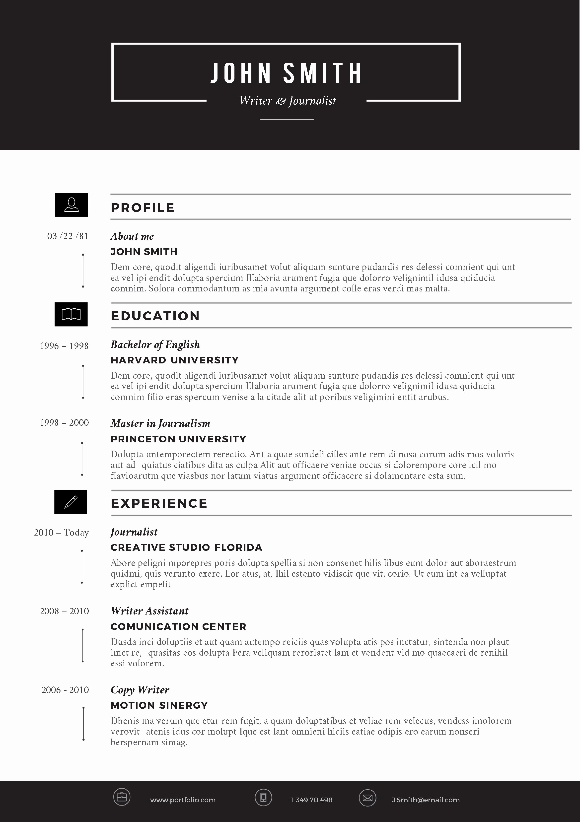 One Page Resume Template Word Awesome Sleek Resume Template Trendy Resumes