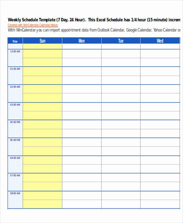 One Week Schedule Template Awesome 17 Calendar Templates In Excel