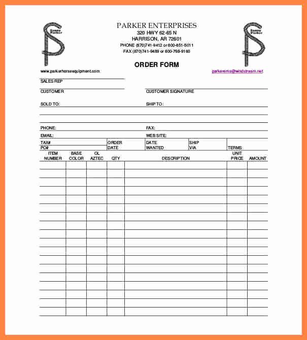 Online order form Template Fresh 5 Blank order Slip