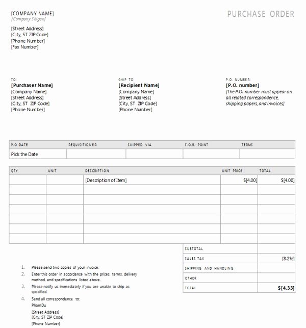 Online order form Template New Line form Purchase order