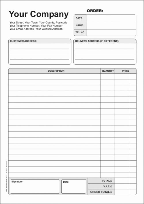 Online order form Template New order forms