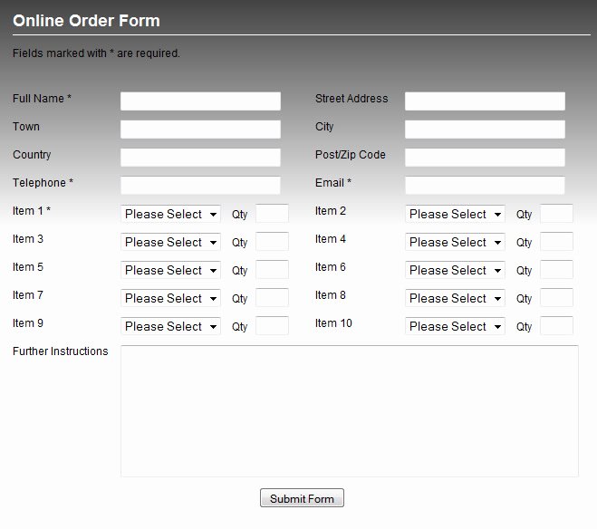 Online order form Template New order forms Professional order form Template Scripts for
