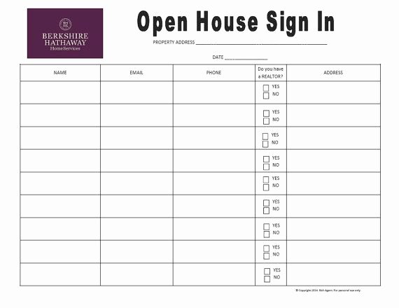 Open House Sign In Template Elegant Open House Sign In Sheet Purple