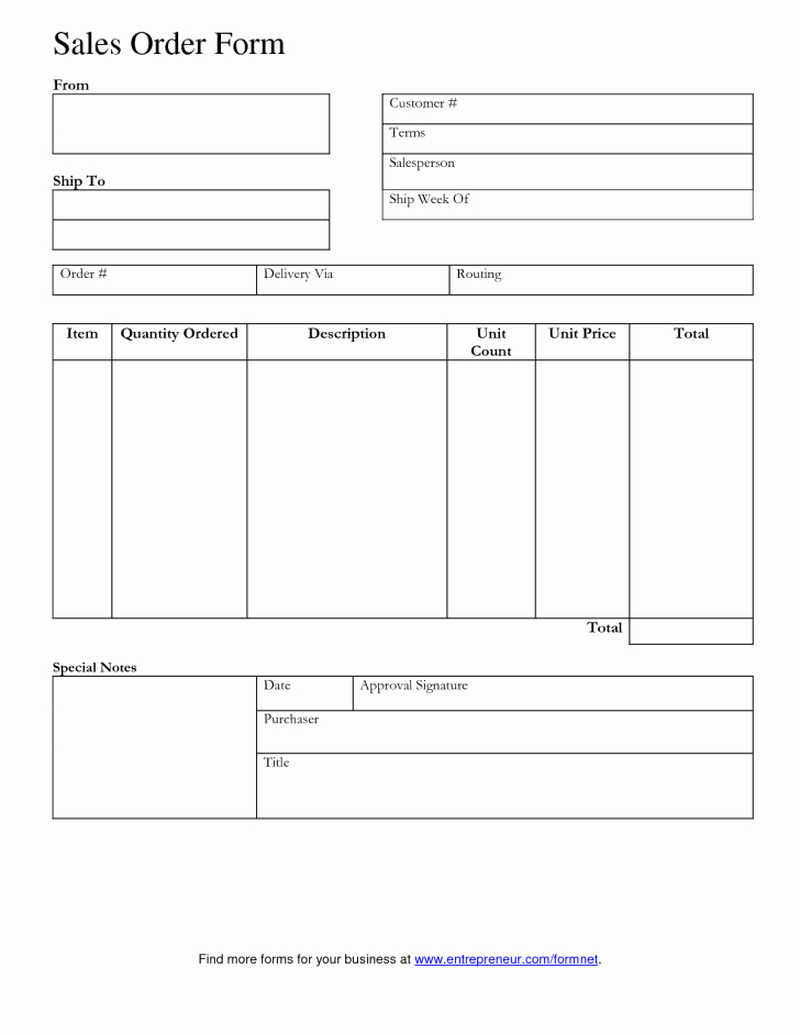 Order forms Template Word Inspirational Sale Sales order Template