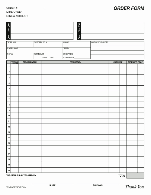 Order forms Template Word Unique 11 Sample order form Templates Word Excel Pdf formats