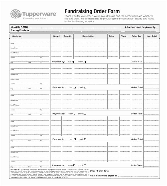blank order form template