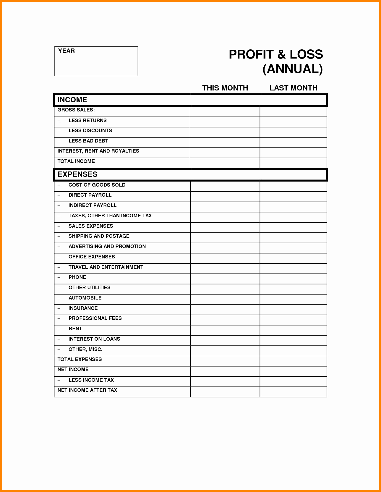 P and L Statement Template Awesome 7 Sample Profit and Loss Statements
