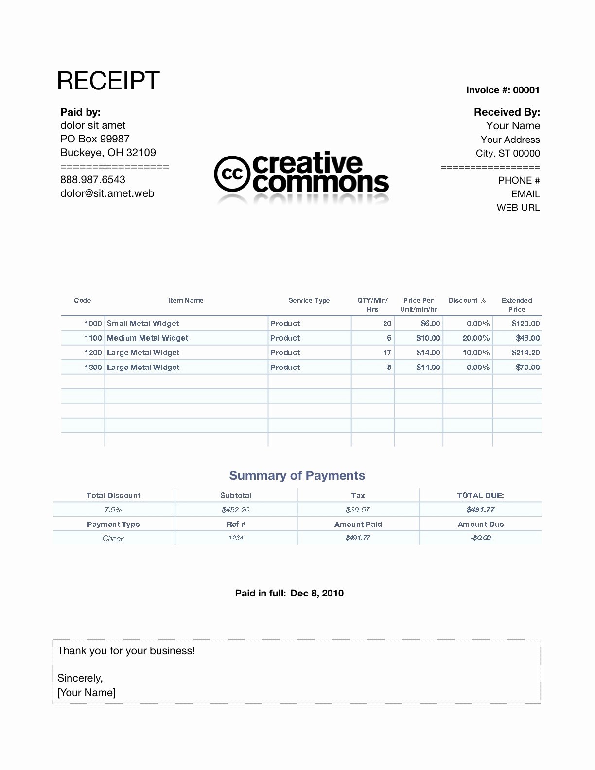Paid Invoice Receipt Template Inspirational Receipt Invoice Invoice Template Ideas