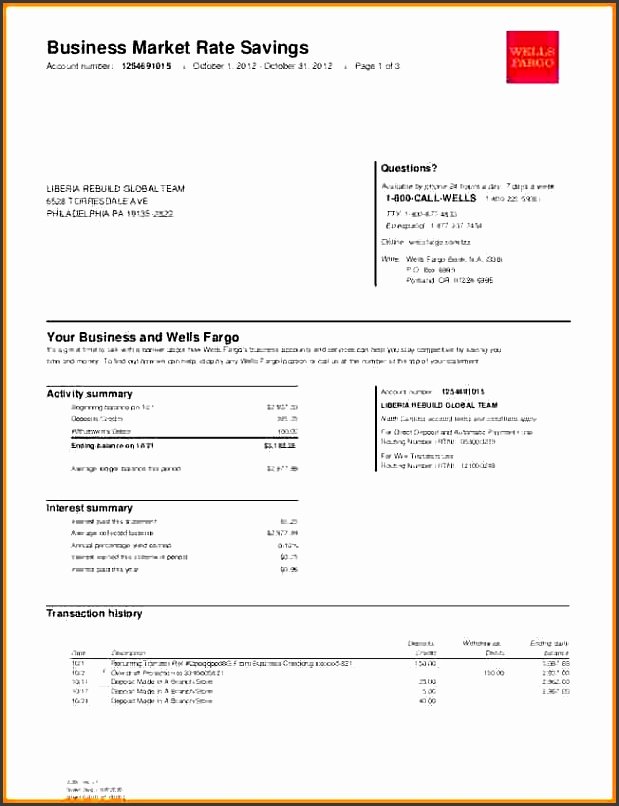 P&amp;amp;l Statement Template Best Of Wells Fargo Bank Loss Download Pdf