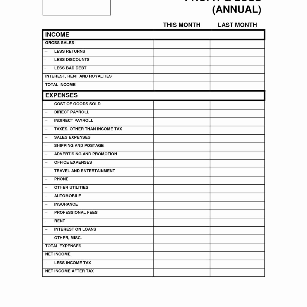 P&amp;amp;l Statement Template Elegant Free Spreadsheet for Rental Property Expenses and In E