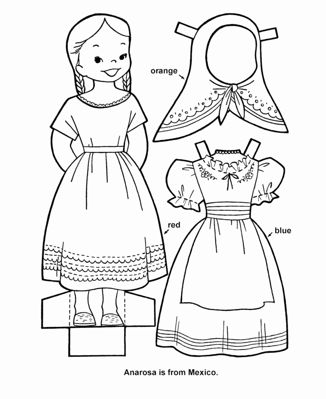 Paper Doll Clothes Template New Printable Cutout Paper Doll Sheet