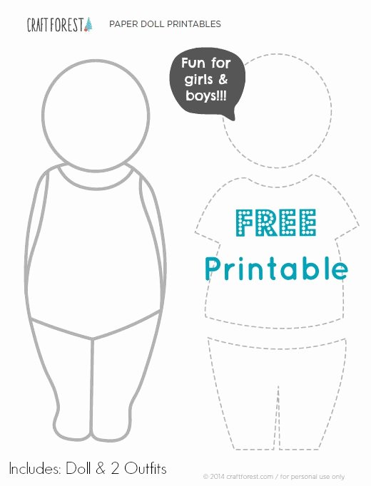 Paper Doll Clothing Template Awesome Free Printable Paper Dolls Fabric Clothing Templates