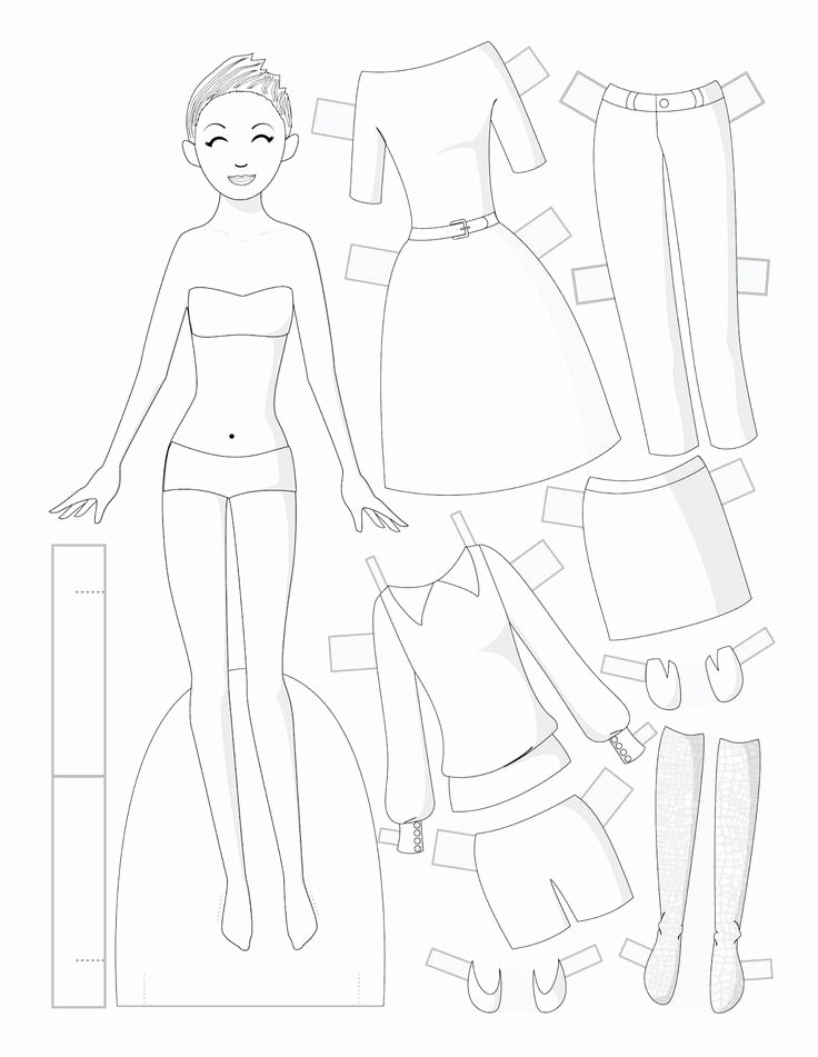 Paper Doll Clothing Template Beautiful 1091 Best Paper Doll Black and White Images On Pinterest