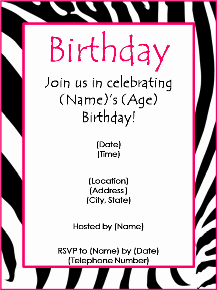 Party Invitation Email Template Awesome Free Birthday Party Invitation Templates for Word