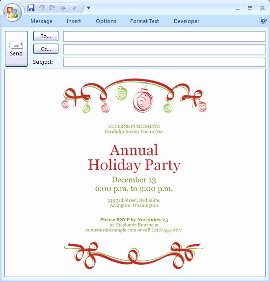 Party Invitation Email Template Elegant Electronic Holiday Invitation Templates Free Templates