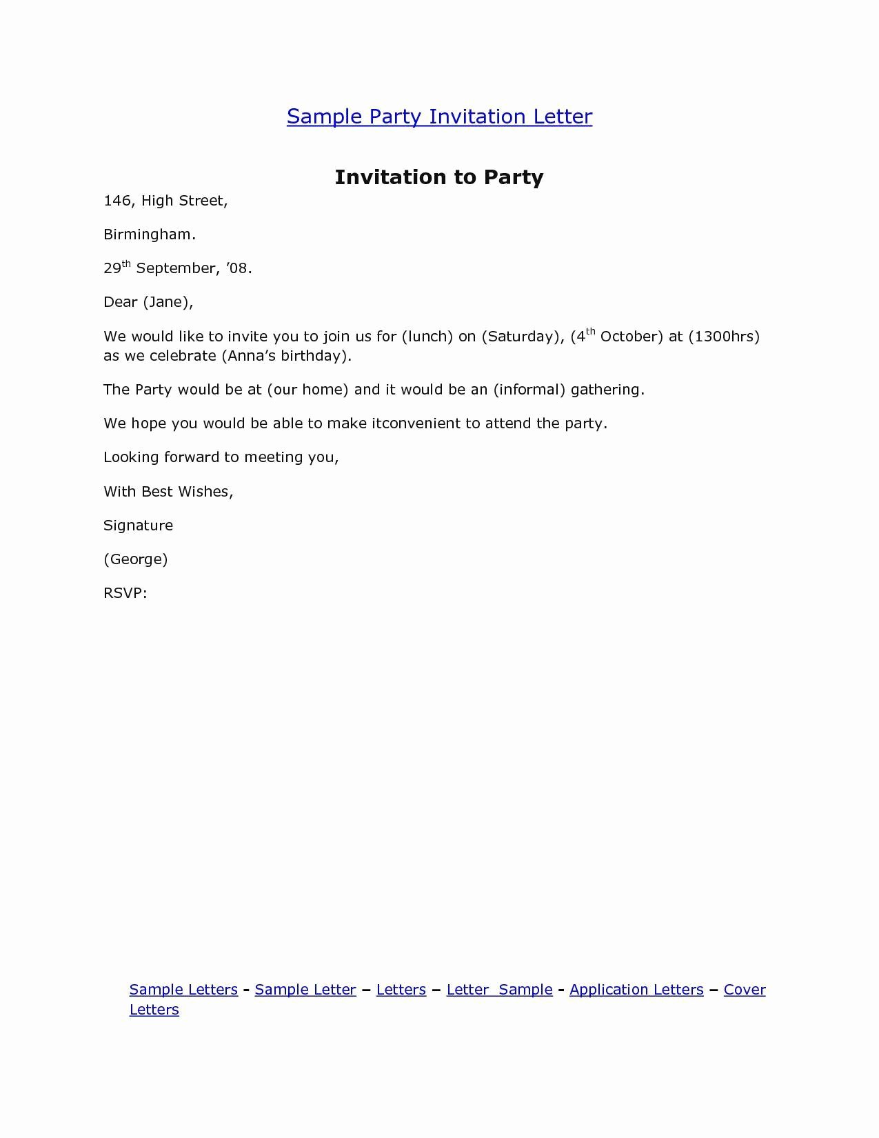 Party Invitation Email Template Fresh Email Invitation Template Email Invitation Templates