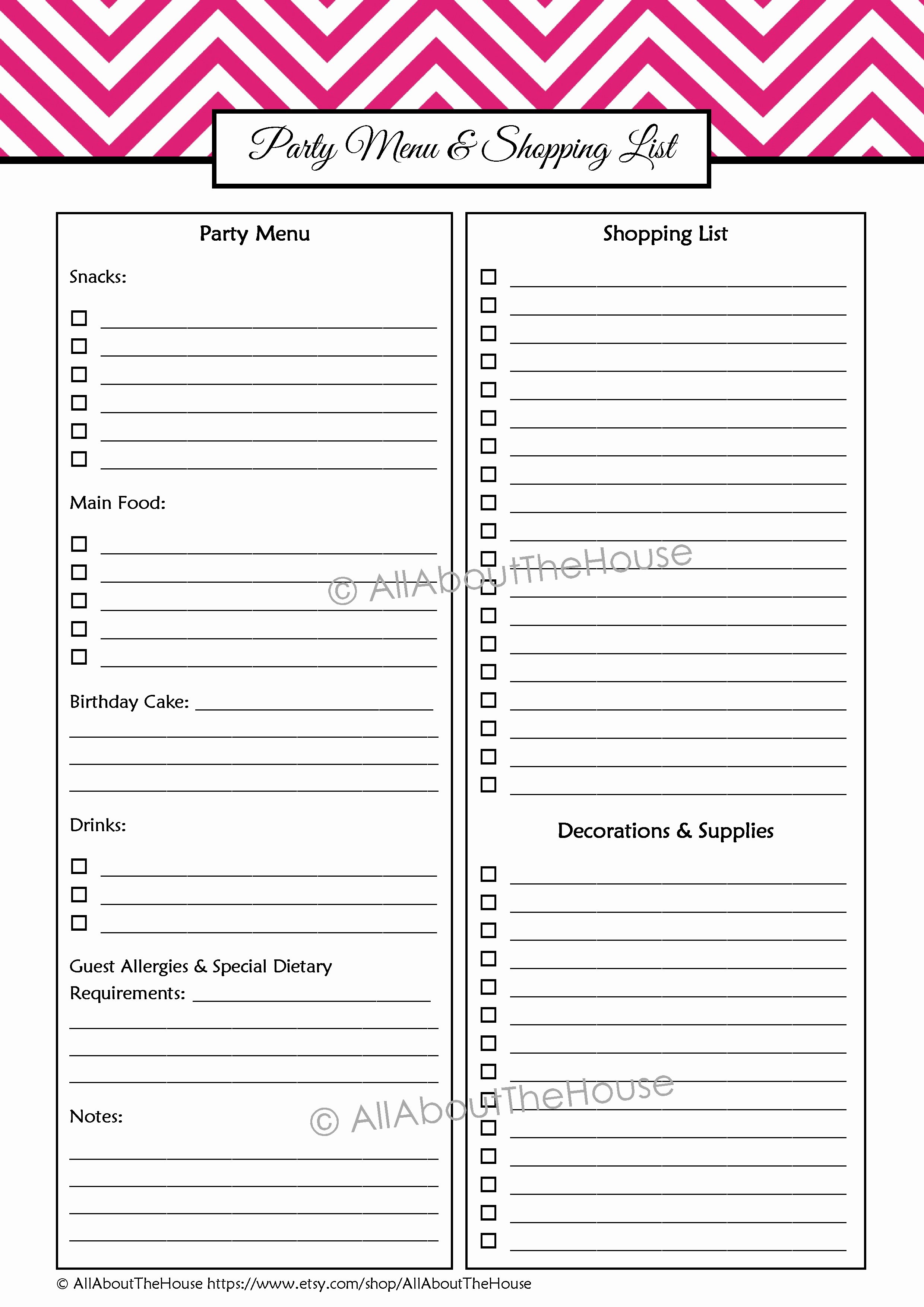 Party Plan Checklist Template Beautiful Party Planning Printables Kit