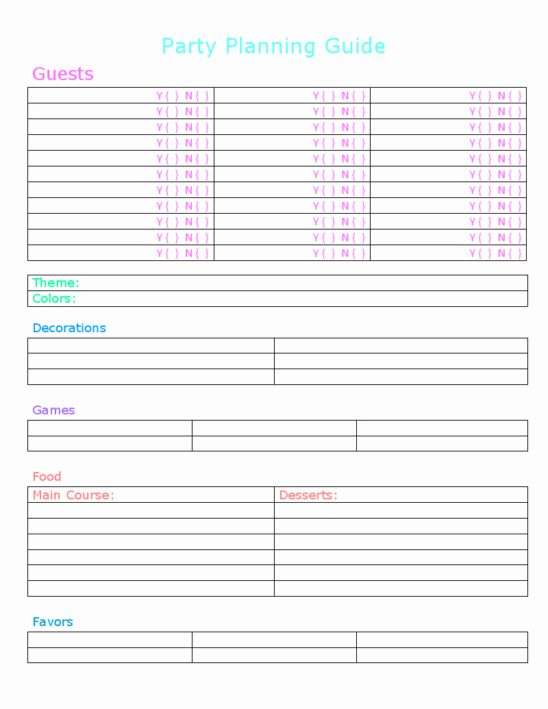 Party Plan Checklist Template Elegant Party Planning Free Printables