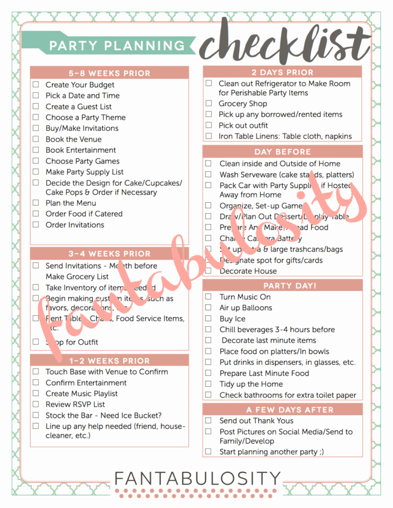 Party Plan Checklist Template Lovely Access My Free Party Planning Checklist Fantabulosity