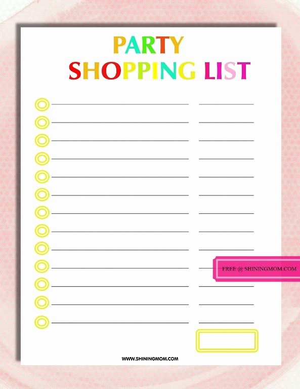 Party Plan Checklist Template New Free Printable Party Planning Template