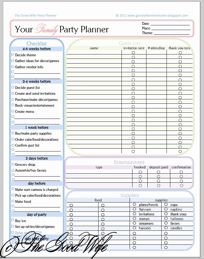 Party Planning Budget Template Best Of Party Planning Checklist is A Guaranty Of A Successful