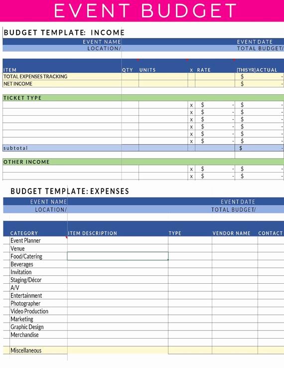 Party Planning Budget Template Luxury Professional event Planning Bud event Planner Template