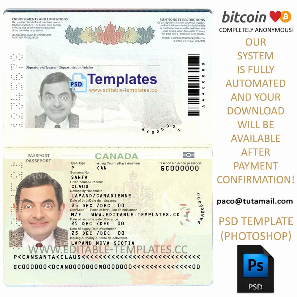 Passport Photo Template Psd Lovely Fully Editable Canada Passport Psd Template